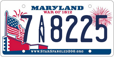 MD license plate 7AN8225