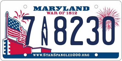 MD license plate 7AN8230