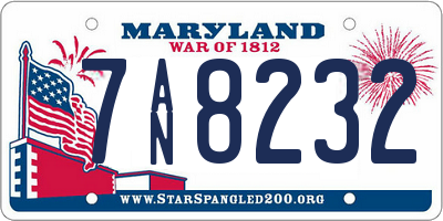 MD license plate 7AN8232