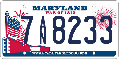 MD license plate 7AN8233