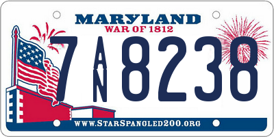 MD license plate 7AN8238