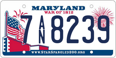 MD license plate 7AN8239