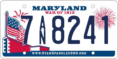 MD license plate 7AN8241