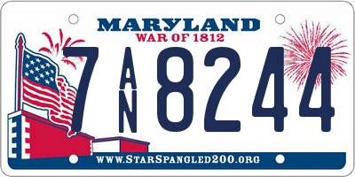 MD license plate 7AN8244