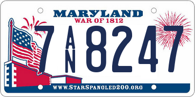 MD license plate 7AN8247