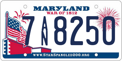 MD license plate 7AN8250