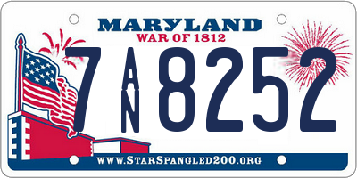 MD license plate 7AN8252
