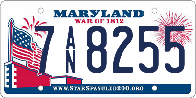 MD license plate 7AN8255