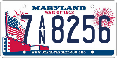 MD license plate 7AN8256