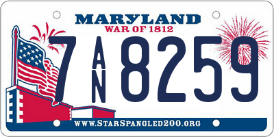 MD license plate 7AN8259