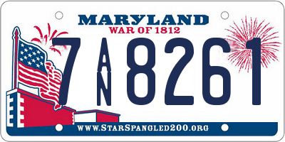 MD license plate 7AN8261