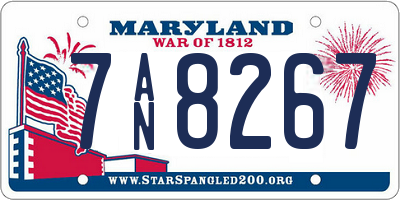 MD license plate 7AN8267