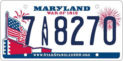 MD license plate 7AN8270