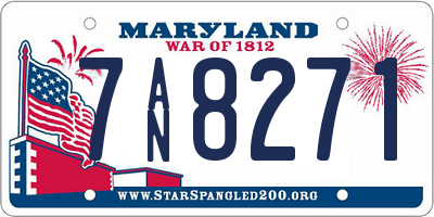 MD license plate 7AN8271