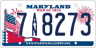 MD license plate 7AN8273