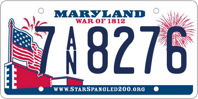 MD license plate 7AN8276