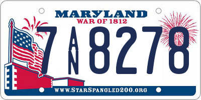 MD license plate 7AN8278