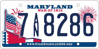 MD license plate 7AN8286