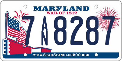 MD license plate 7AN8287