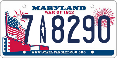 MD license plate 7AN8290