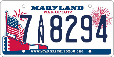 MD license plate 7AN8294