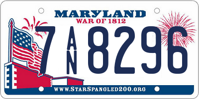 MD license plate 7AN8296