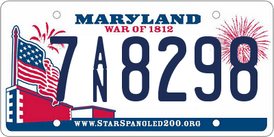 MD license plate 7AN8298