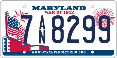 MD license plate 7AN8299