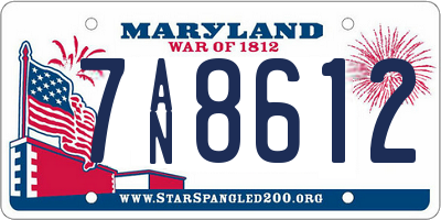 MD license plate 7AN8612