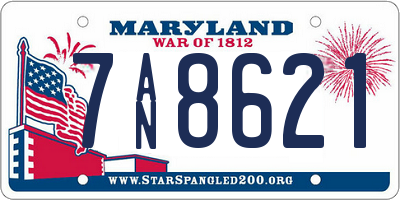 MD license plate 7AN8621