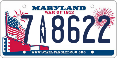 MD license plate 7AN8622