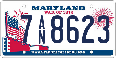 MD license plate 7AN8623
