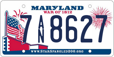 MD license plate 7AN8627