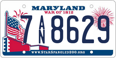 MD license plate 7AN8629