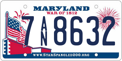 MD license plate 7AN8632