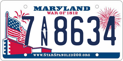 MD license plate 7AN8634