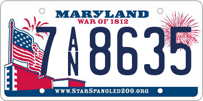 MD license plate 7AN8635