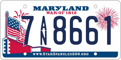 MD license plate 7AN8661