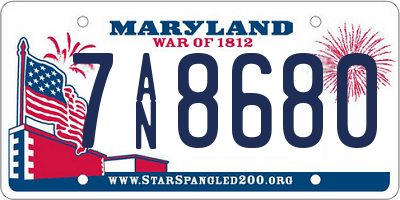 MD license plate 7AN8680