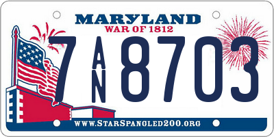 MD license plate 7AN8703