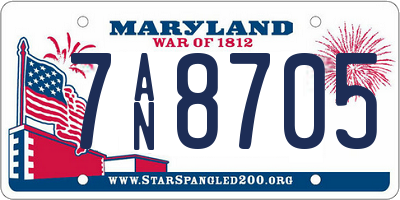 MD license plate 7AN8705