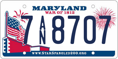 MD license plate 7AN8707