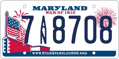 MD license plate 7AN8708