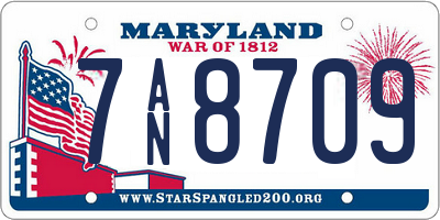 MD license plate 7AN8709