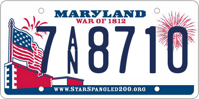 MD license plate 7AN8710