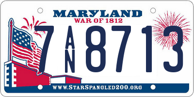 MD license plate 7AN8713
