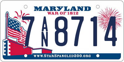 MD license plate 7AN8714