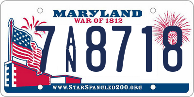 MD license plate 7AN8718