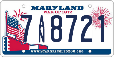 MD license plate 7AN8721
