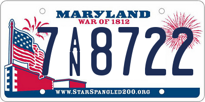 MD license plate 7AN8722